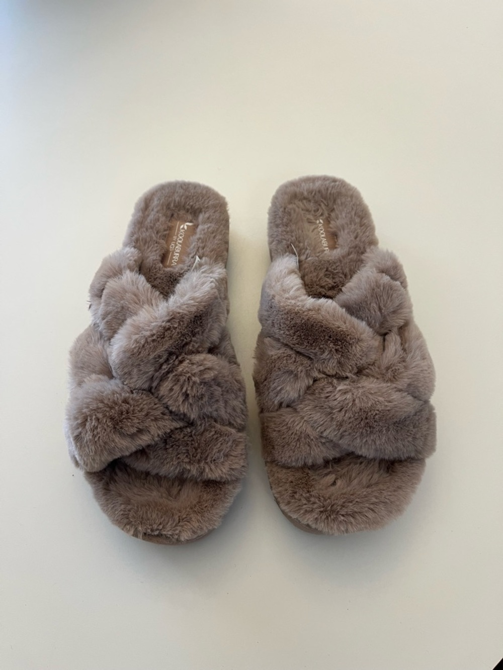 Koolaburra by Ugg Faux Fur Slide Slippers - Taupe